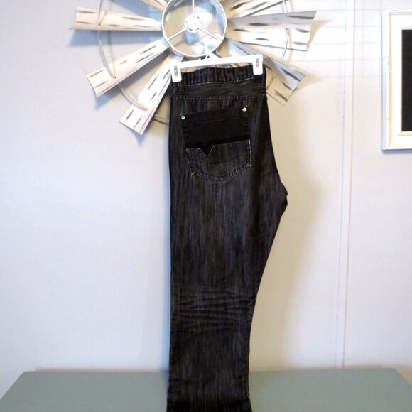 NWOT INC International Concepts Berlin Slim Straight Jeans Black Size 40x32 - Picture 11 of 14